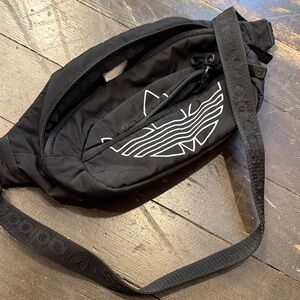 Adidas Black Belt Bag with White Logo